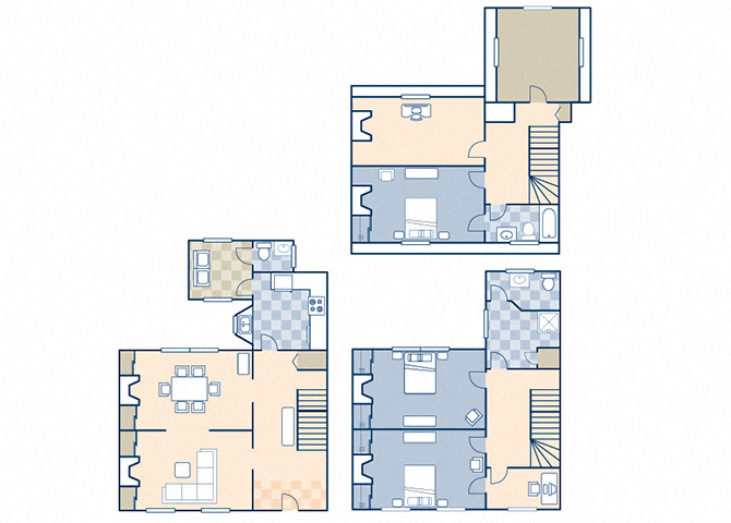 Floor plan for 3 beds, 2.5 baths, 2170 sqft